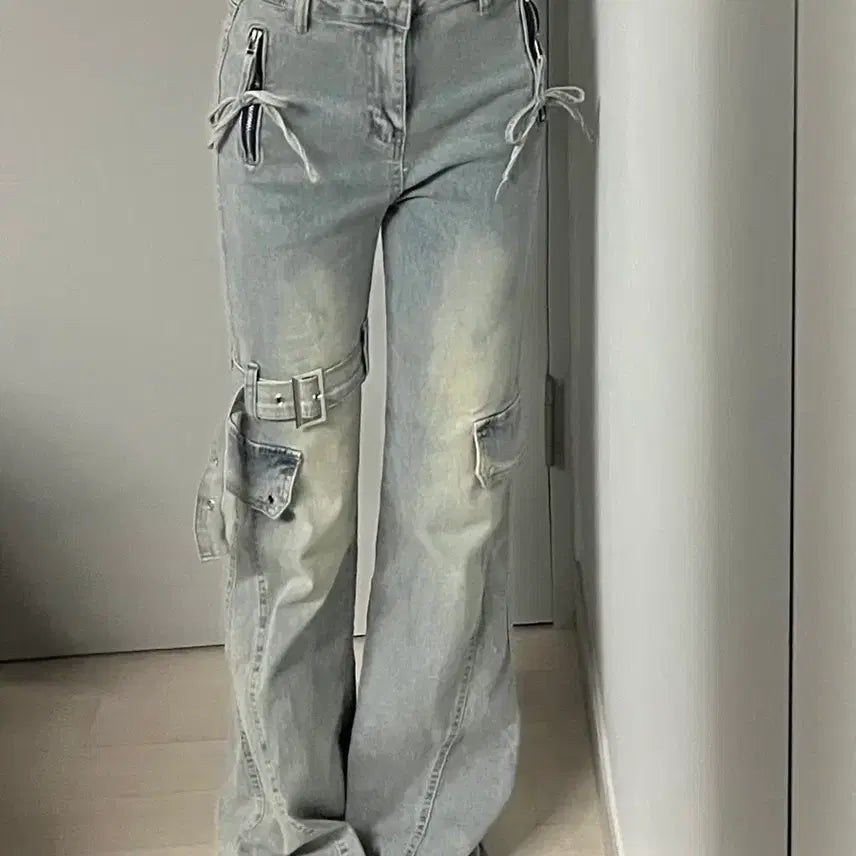 [BUNJANG] Removable Ribbon &amp; Belt Jeans / 청바지 판매