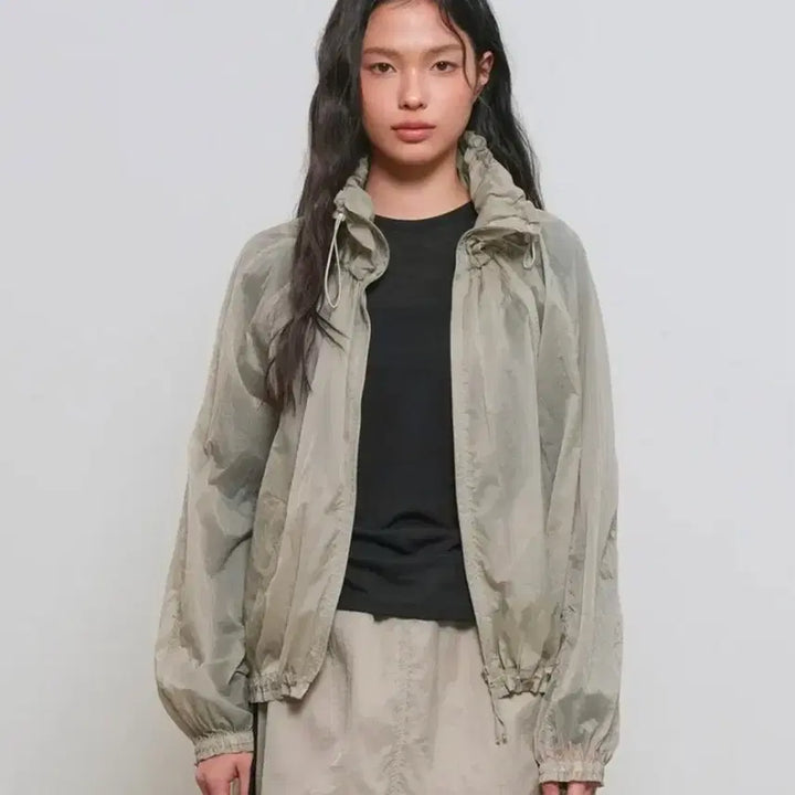 [BUNJANG] General Idea Sheer Shirring Windbreaker Jumper / 