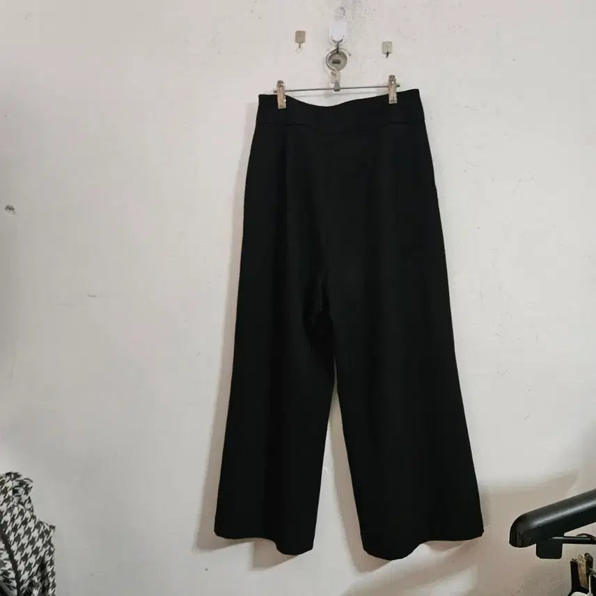 [BUNJANG] Black Wide Slacks Pants / 블랙 와이드 슬랙스 팬츠
