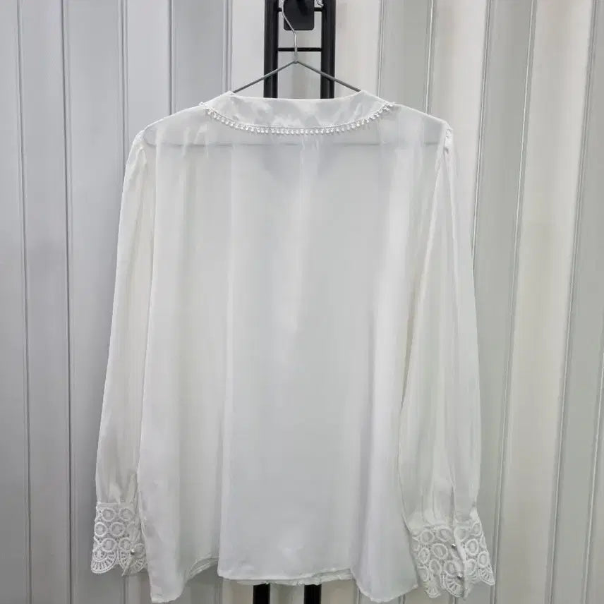 [BUNJANG] White Lace Blouse / 화이트 레이스 셔츠 블라우스