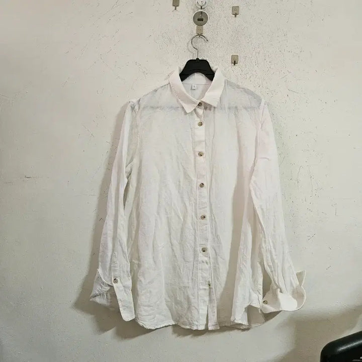 [BUNJANG] White Linen Shirt (Size L) / 화이트 린넨 셔츠 L 사이즈