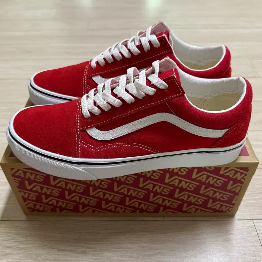 [BUNJANG] Vans Old Skool Racing Red Shoes / 반스 올드스쿨 레이싱 레드 - 270 사이즈