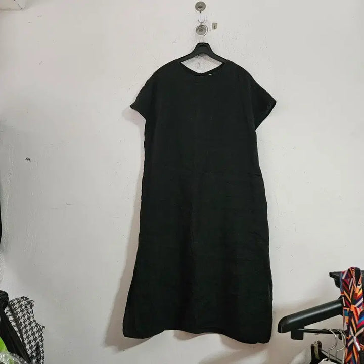 [BUNJANG] Black Short-Sleeve Long Dress / 블랙 반팔 롱 원피스