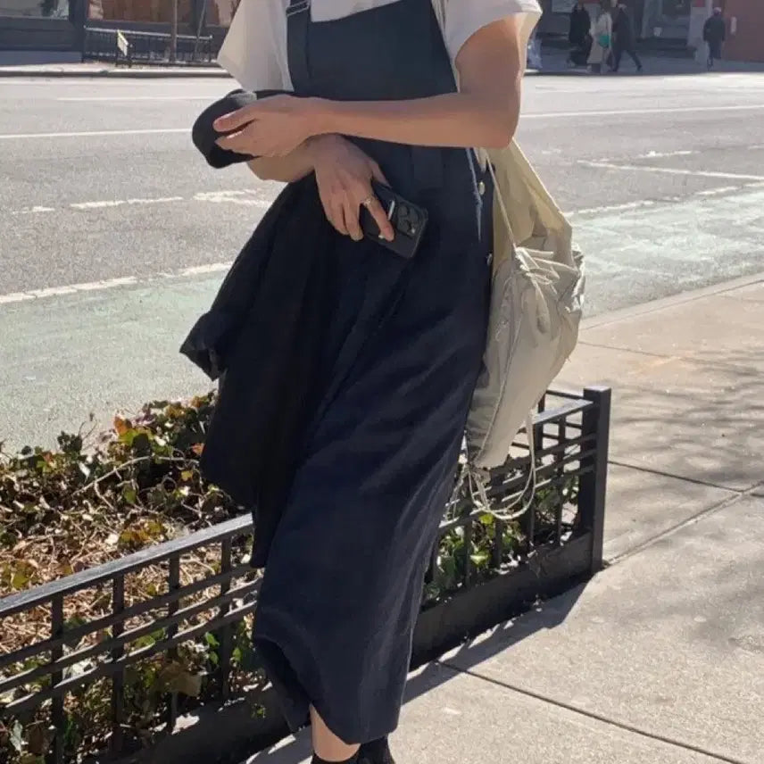 [BUNJANG] Haig Check Overall Dress / 헤이그 체크 오버롤 원피스