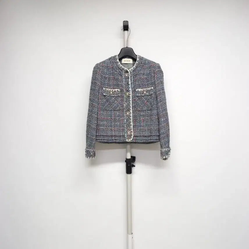 [BUNJANG] MINE Tweed Short Jacket Grey / 마인 MINE 춘추동 트위드 숏 자켓 82 44-66