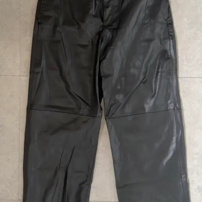 [BUNJANG] Zara Black Leather Pants / [새상품] 자라 레자 와이드 팬츠