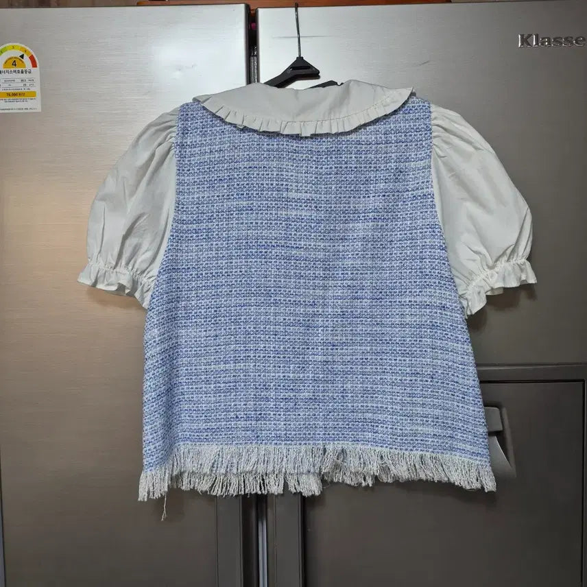 [BUNJANG] Zara Contrast Tweed Blouse / ZARA 스트럭처 콤비 트위드 블라우스