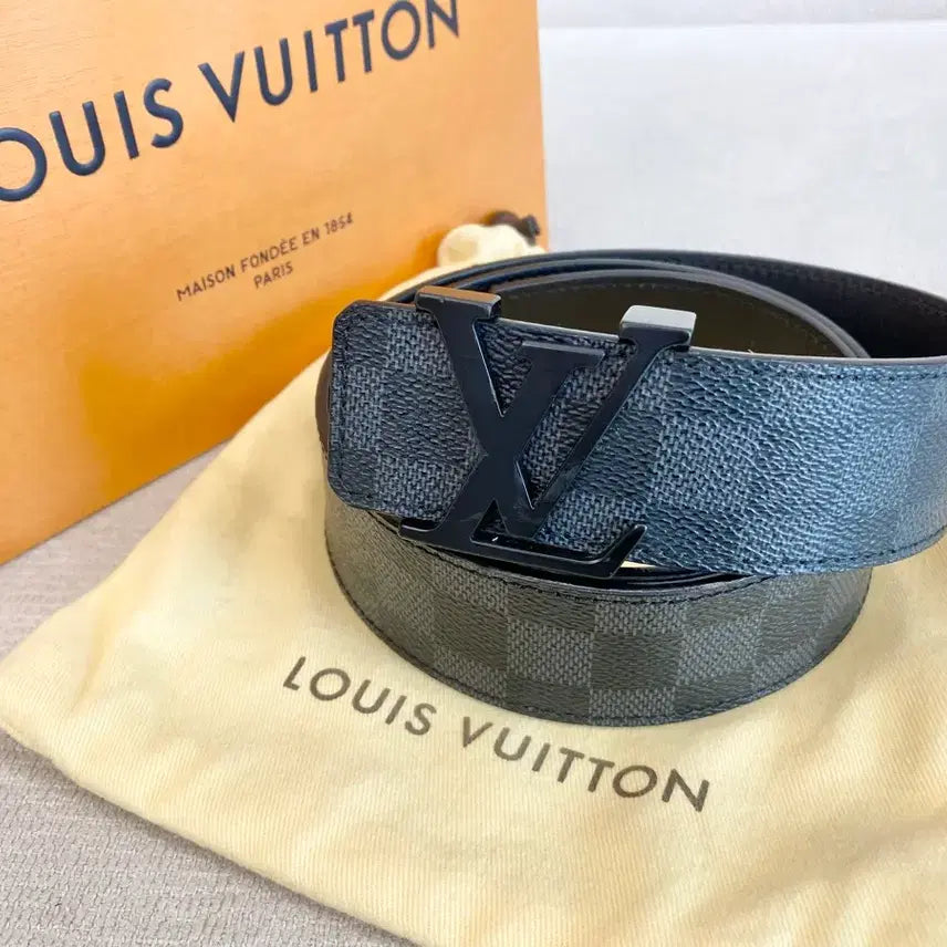 [BUNJANG] Louis Vuitton Damier Graphite Belt 90 / 루이비통 다미에 그라피트  벨트 90 사이즈
