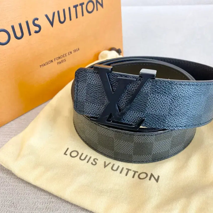 [BUNJANG] Louis Vuitton Damier Graphite Belt 90 / 루이비통 다미에 그라피트  벨트 90 사이즈