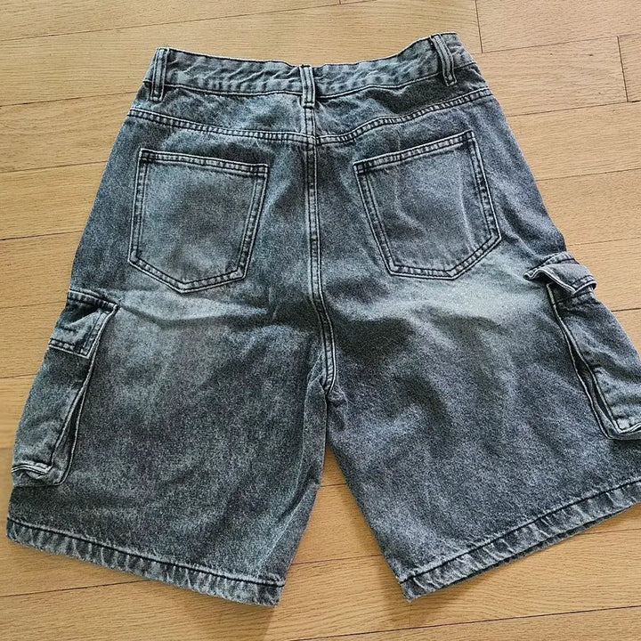 [BUNJANG] Vintage Washed Denim Cargo Shorts / 빈티지 워싱 데님 카고 반바지