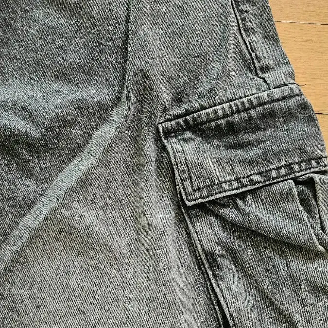 [BUNJANG] Vintage Washed Denim Cargo Shorts / 빈티지 워싱 데님 카고 반바지