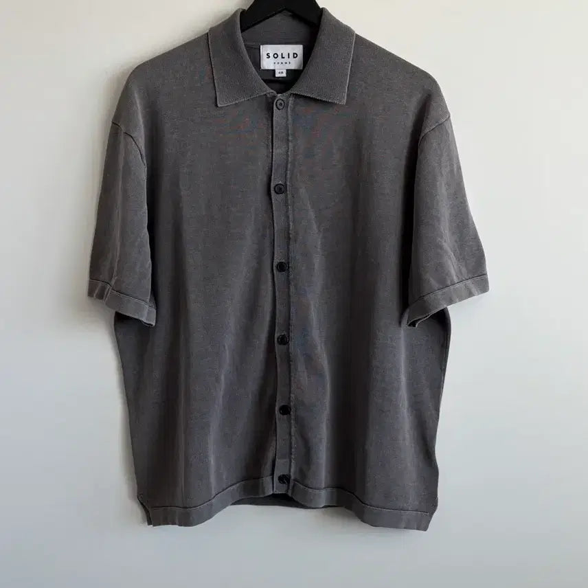 [BUNJANG] Solid Homme Washed Short Sleeve Shirt (Size 48) / 솔리드옴므 워싱 반팔셔츠 48