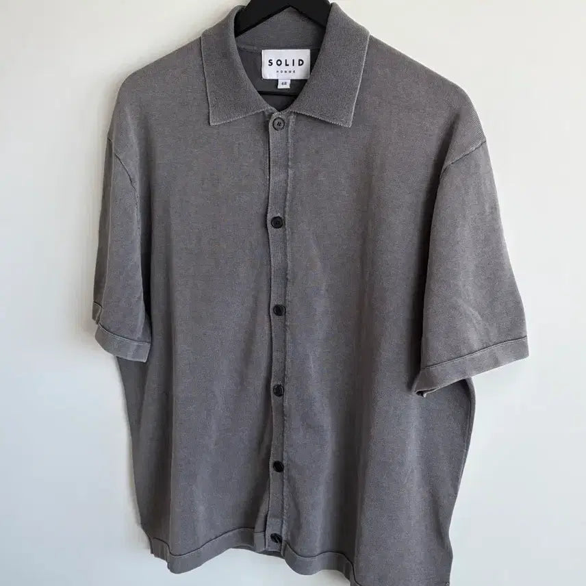 [BUNJANG] Solid Homme Washed Short Sleeve Shirt (Size 48) / 솔리드옴므 워싱 반팔셔츠 48