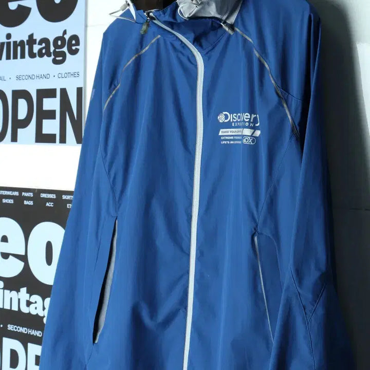 [BUNJANG] Discovery Lightweight Windbreaker Zip-Up Jumper Jacket XL-2XL / (XL-2XL) 디스커버리 집업 바람막이 점퍼자켓 경량 블루-7579