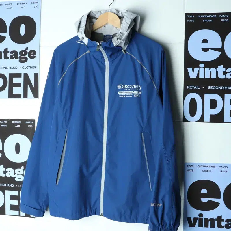 [BUNJANG] Discovery Lightweight Windbreaker Zip-Up Jumper Jacket XL-2XL / (XL-2XL) 디스커버리 집업 바람막이 점퍼자켓 경량 블루-7579