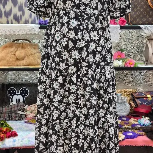 [BUNJANG] GU Tiered Long Dress / GU 지유 티어드 롱원피스 (55 66)