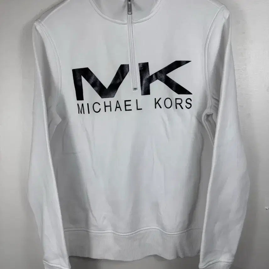 [BUNJANG] Michael Kors White Half-Zip Sweatshirt M / 마이클코어스 화이트 반집업 맨투맨 M