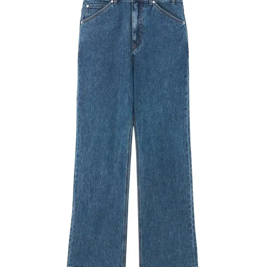 [BUNJANG] STU Stripe Denim Pants Mid Blue - S / STU 스트라이프 데님 팬츠 미드 블루-s