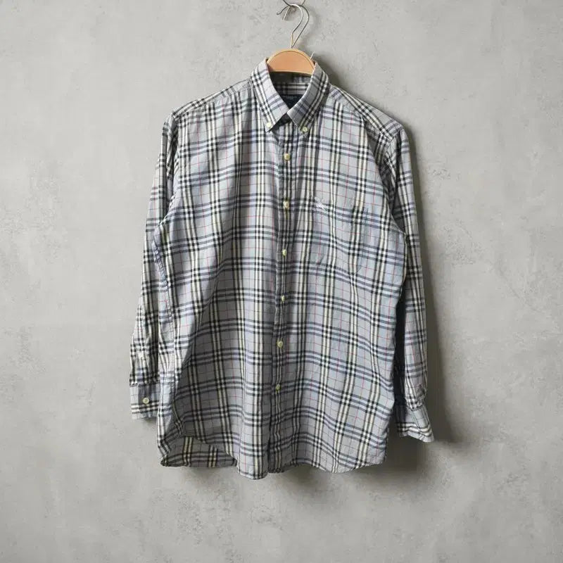 [BUNJANG] Burberry Nova Check Cotton Shirt - Size M / 90S 버버리 노바체크 셔츠 M M0390