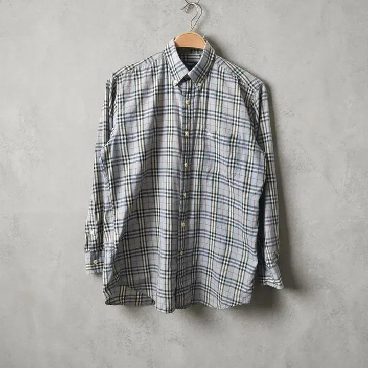 [BUNJANG] Burberry Nova Check Cotton Shirt - Size M / 90S 버버리 노바체크 셔츠 M M0390