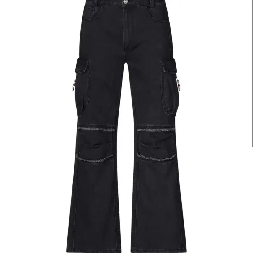 [BUNJANG] Koiseio Round Pocket Cargo Jeans Black / 코이세이오 라운드 포켓 카고 진 블랙