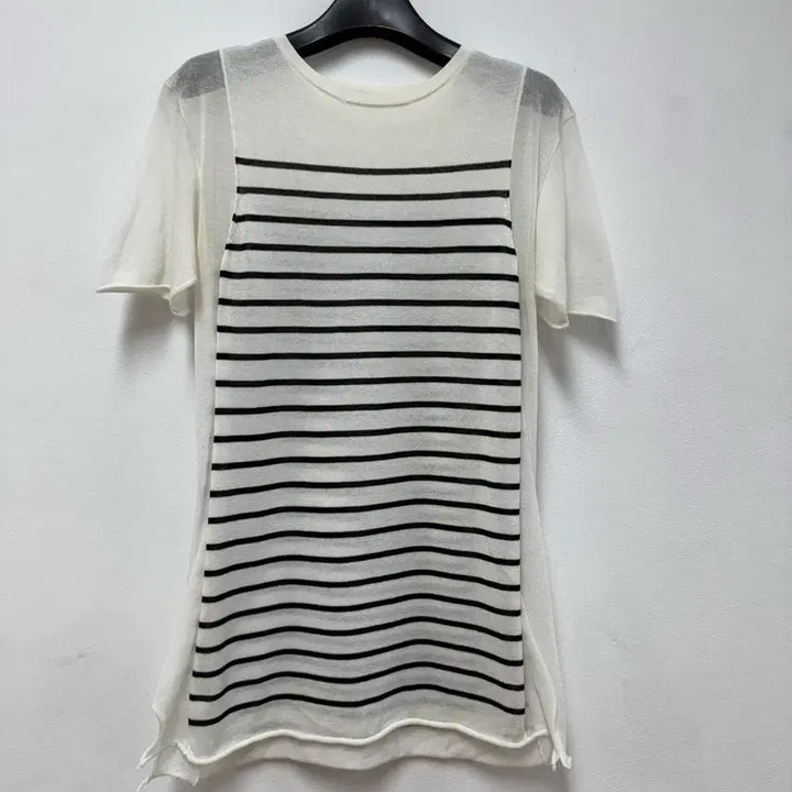 [BUNJANG] Alexander Wang Sheer Knit White Black Stripe / 알렉산더왕 시스루 니트 55