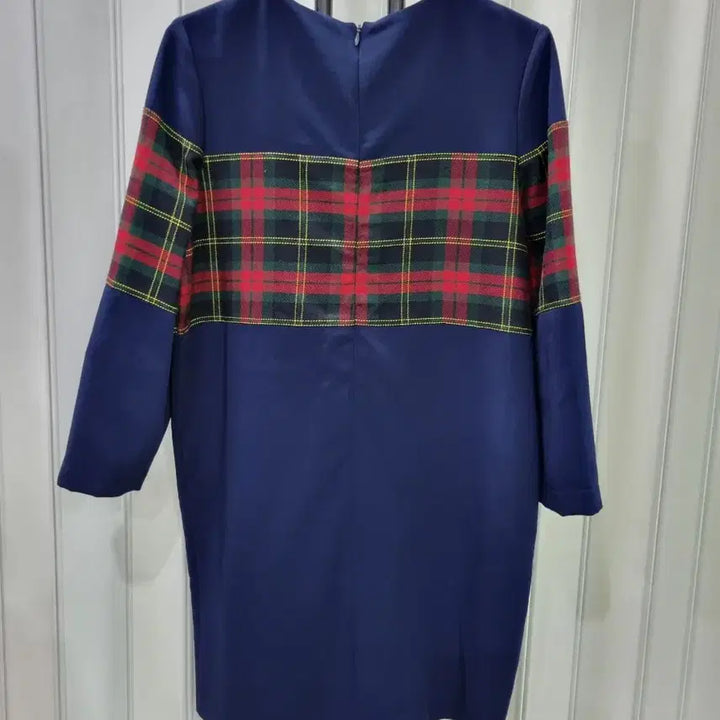 [BUNJANG] Navy Check Midi Dress / 네이비 체크 원피스