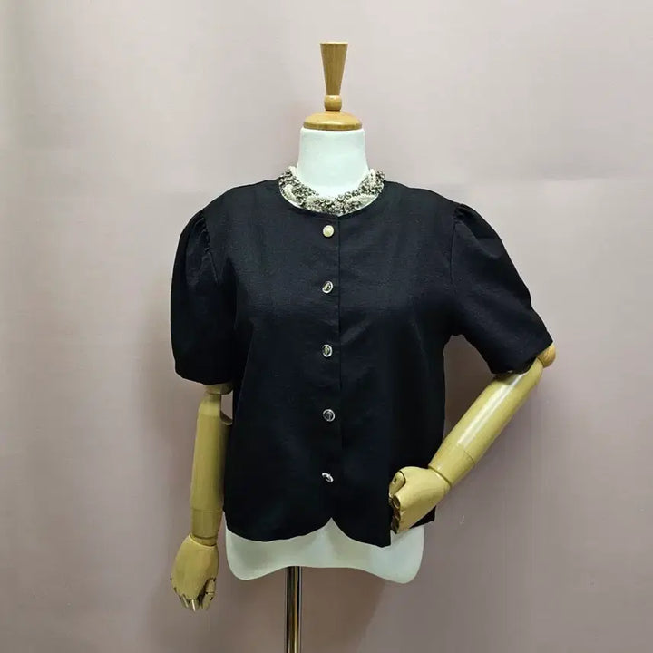 [BUNJANG] FLATYOU Black Puff Sleeve Jacket Blouse / FLATYOU 블랙 퍼프 자켓겸 블라우스