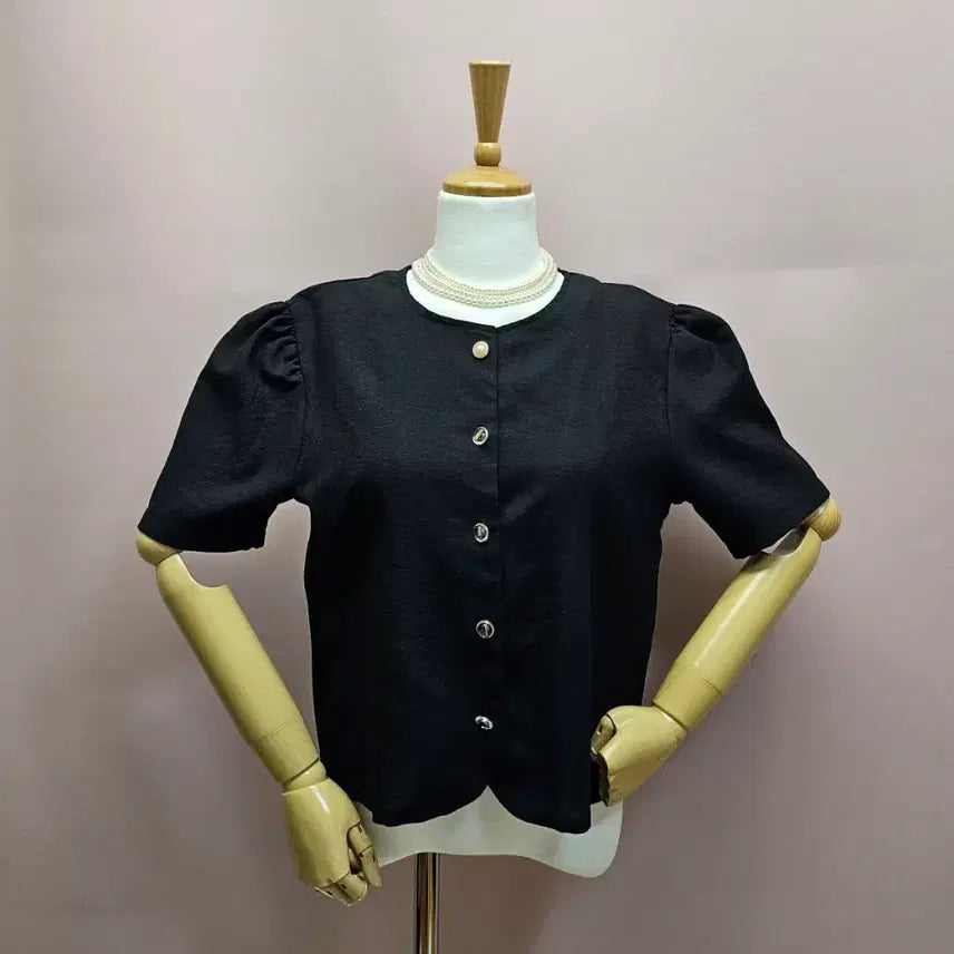 [BUNJANG] FLATYOU Black Puff Sleeve Jacket Blouse / FLATYOU 블랙 퍼프 자켓겸 블라우스