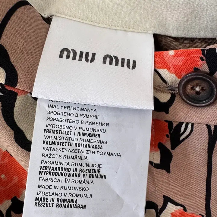 [BUNJANG] Miu Miu Beige Flower Pattern Pocket Pants 36 (Size 55) / 새상품 miumiu베이지 플라워 패턴 포켓 팬츠 36(55사이즈)
