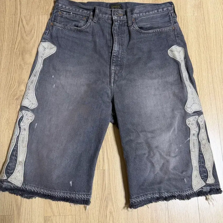 [BUNJANG] Kapital Bone Denim Shorts Black / (34) 캐피탈 본 데님 쇼츠 블랙