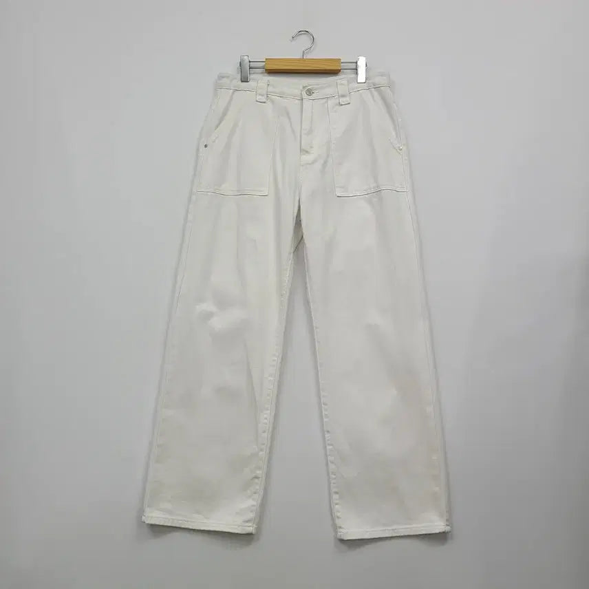 [BUNJANG] Signature White Wide Denim Pants - L / 시그니처 화이트 와이드 데님 팬츠/L/앨리스/1262