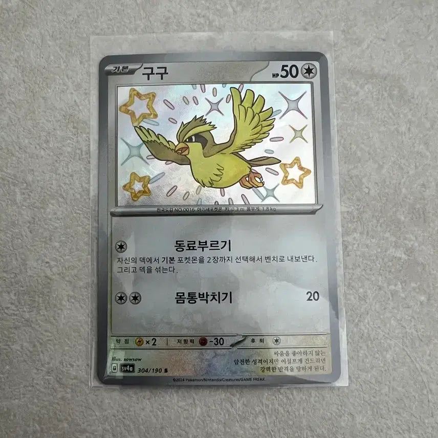 [BUNJANG] Pokemon Card Shiny Pidgey Error Card S-Class / 포켓몬 카드 구구 이로치 에러카드 s급 판매