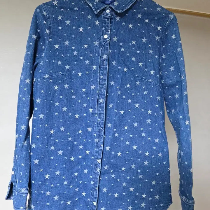 [BUNJANG] KEITH Star Pattern Denim Shirt / 키이스 별 패턴 데님 셔츠