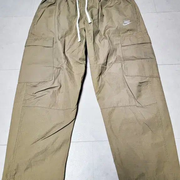 [BUNJANG] Nike Ripstop Beige Cargo Pants XXL / 나이키 립스탑 베이지 밴딩카고팬츠 XXL 폴1330