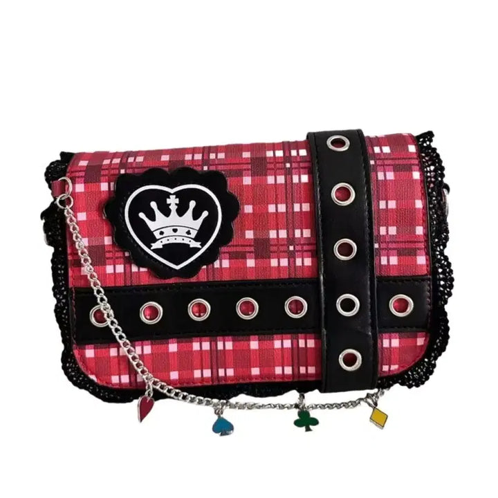 [BUNJANG] Shugo Chara! Bag Red Check Pattern / 캐캐체 캐릭캐릭체인지 가방 포카
