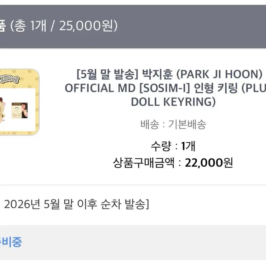 [BUNJANG] Park Jihoon Sosimi Doll Keychain MD Official Goods / 박지훈 소심이 인형 키링 MD 공식 굿즈 원가양도