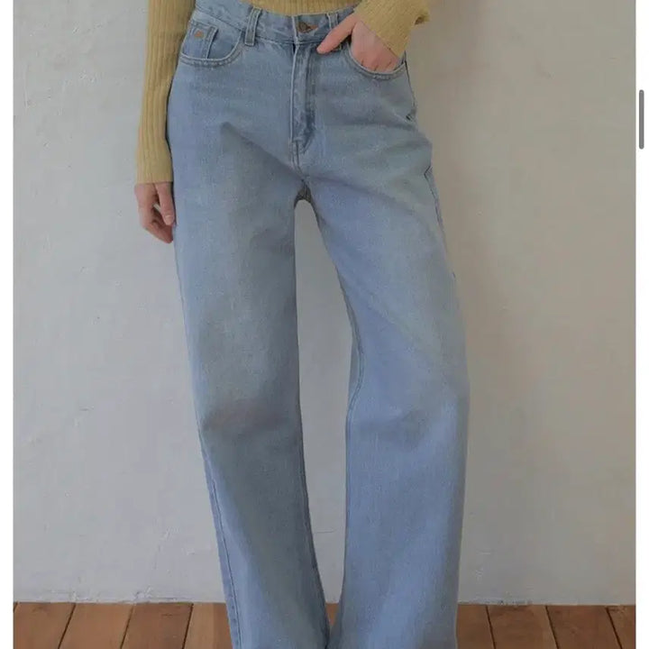 [BUNJANG] Our Nostalgia Basic Denim Wide Pants Light Blue / 새상품) 대존예 아우어노스텔지아 베이직 데님 와이드 팬츠 청바지