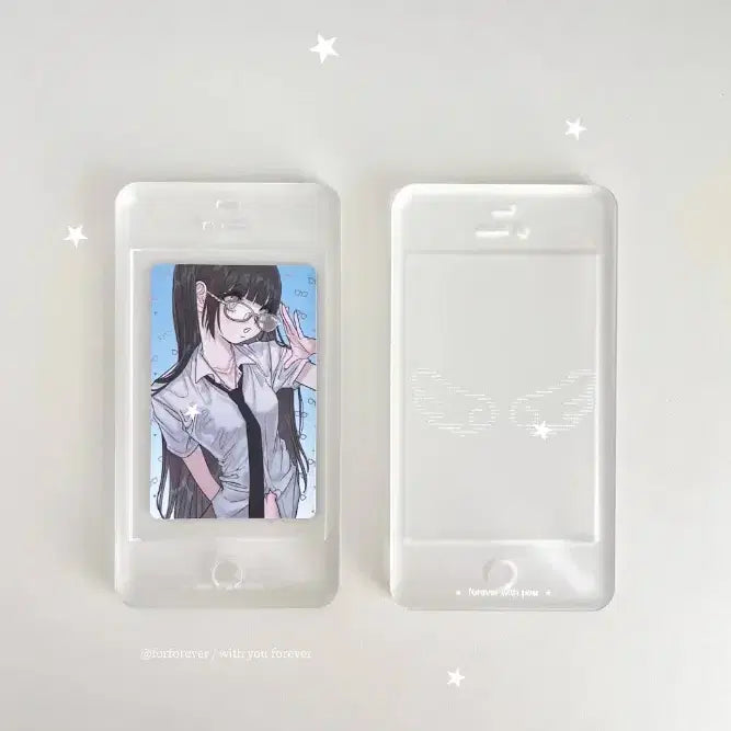 [BUNJANG] iPhone Style Photocard Tray Holder Case Keychain Toploader / 아이폰st 포토카드 트레이 거치대 케이스 포카홀더 키링 포카 탑로더