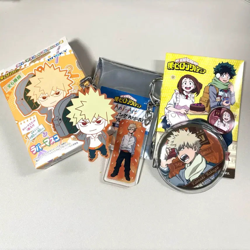[BUNJANG] Bakugo Keychain &amp; Can Badge Bundle Set / 급전) 바쿠고 키링 캔뱃지 일괄