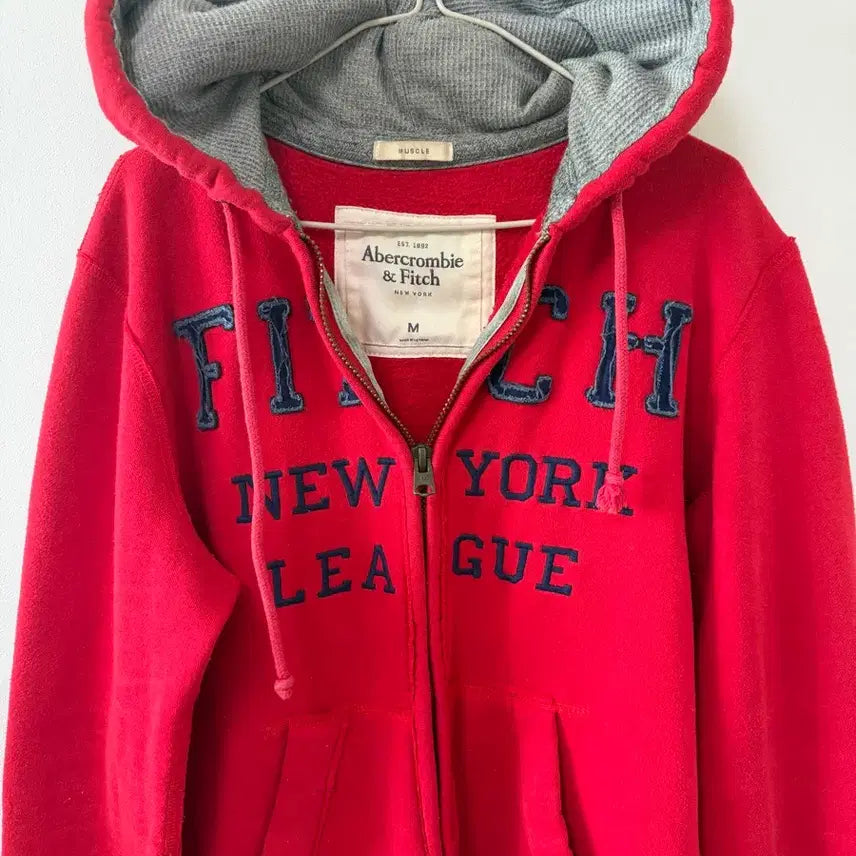 [BUNJANG] Abercrombie Red Hoodie Zip-up (M) / Abercrombie 아베크롬비 레드 후드집업 m 홀리스터