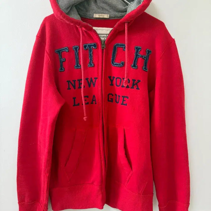 [BUNJANG] Abercrombie Red Hoodie Zip-up (M) / Abercrombie 아베크롬비 레드 후드집업 m 홀리스터