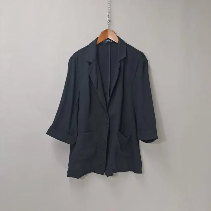 [BUNJANG] Duoyuxi 8-Sleeve Single Button Black Jacket / Duoyuxi 8부소매 싱글버튼 블랙 자켓