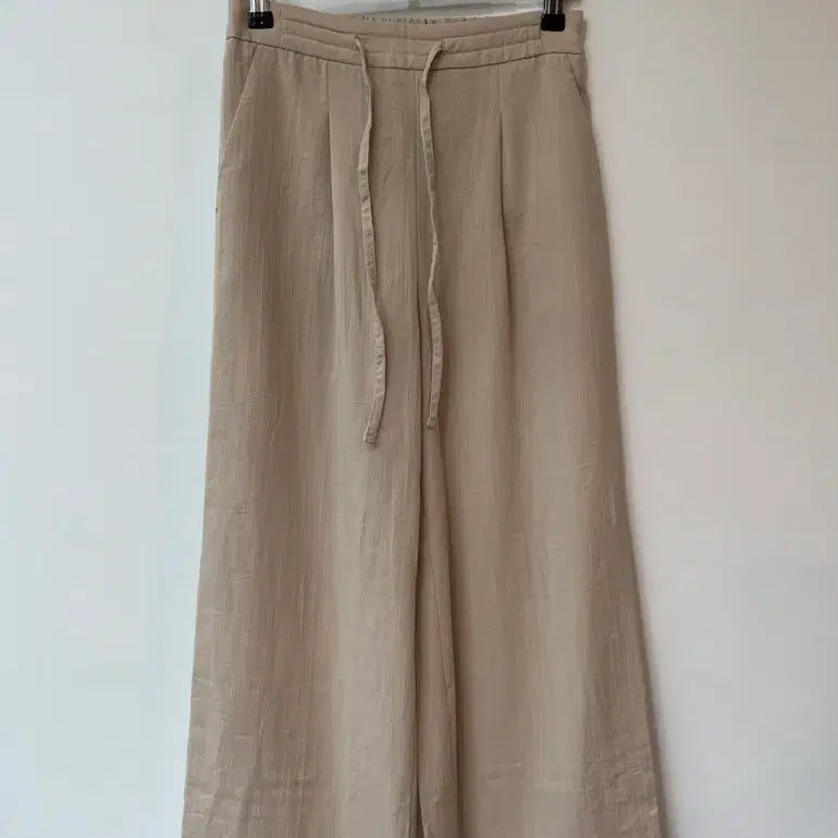 [BUNJANG] SPAO Beige Linen Wide Pants XS / 스파오 베이지 린넨 와이드 팬츠 xs