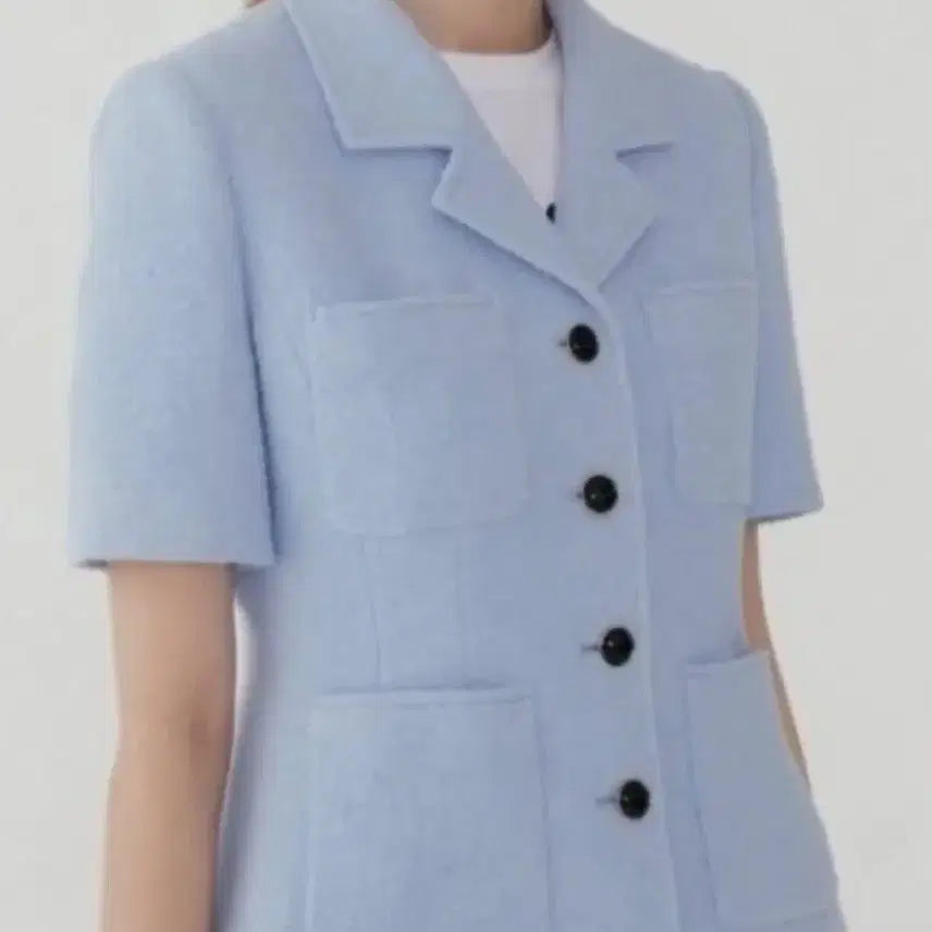 [BUNJANG] JSNY Pink Tweed Short Sleeve Jacket / JSNY 핑크 트위드 반팔 자켓