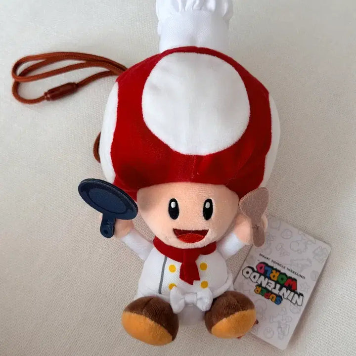 [BUNJANG] Super Mario Chef Toad Plush Pouch Bag / 슈퍼마리오 요리사 키노피오 인형 파우치 가방