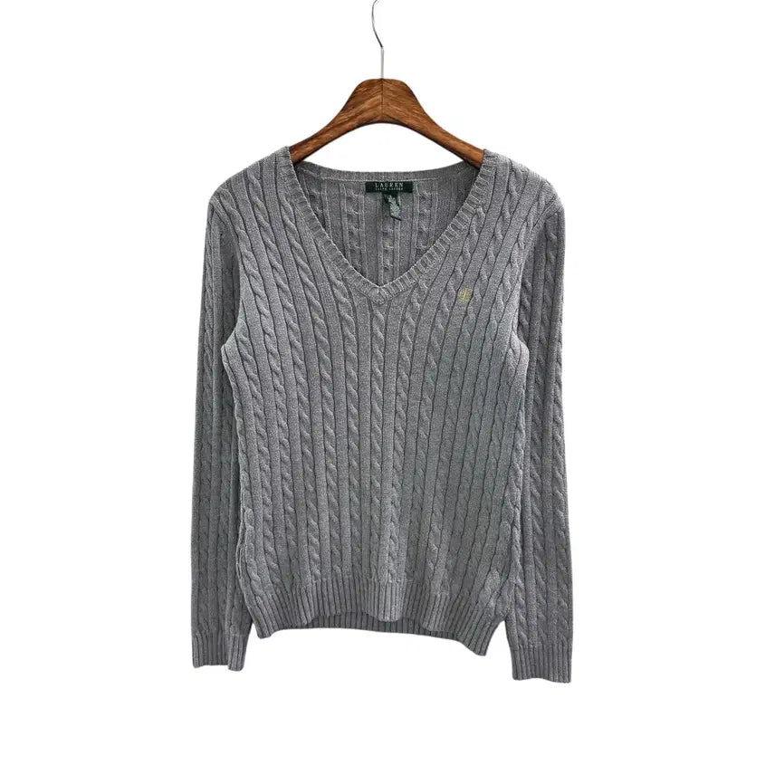 [BUNJANG] Polo Ralph Lauren Grey Cable Knit Sweater / [S] 랄프로렌 그레이 케이블 니트