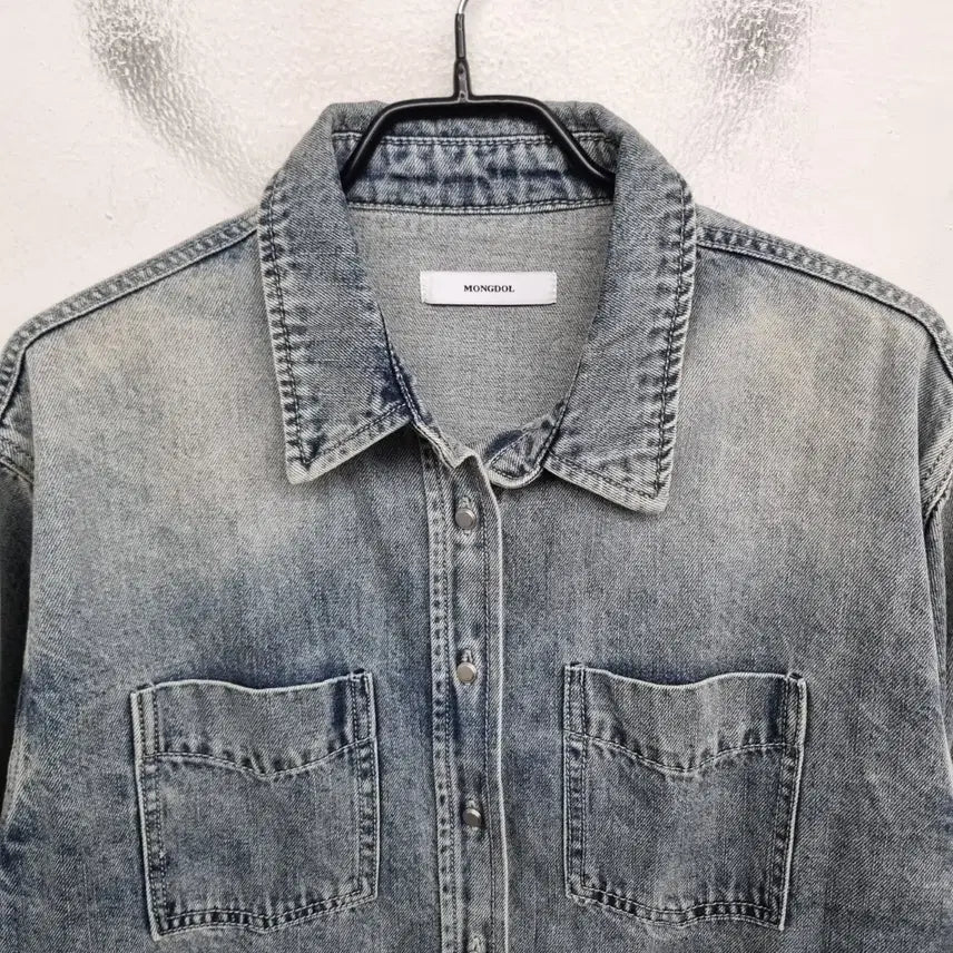 [BUNJANG] Mongdol Washed Denim Shirt (Women&