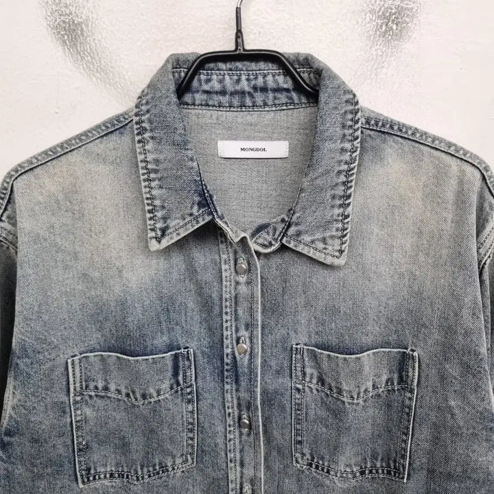 [BUNJANG] Mongdol Washed Denim Shirt (Women&