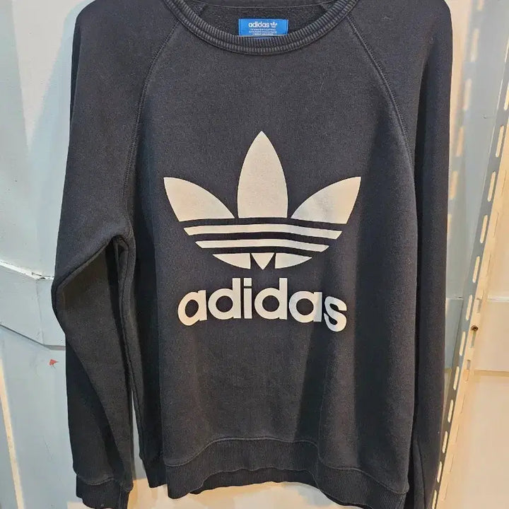 [BUNJANG] Adidas Trefoil Black Sweatshirt / <만원빈티지>아디다스 트레포일 블랙 맨투맨 티셔츠
